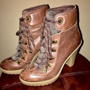 Nine West high heel snow booties with fur (size 7)